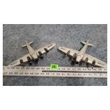 Pair of German Wind Up Planes - No Keys