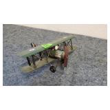 Vintage Red Baron Green Metal WWI BiPlane