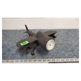 Vintage Bi-Plane Metal Clock