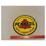 Round Pennzoil Safe Lubrication Sign