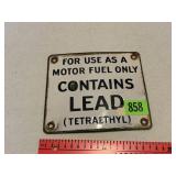 Metal Leaded Fuel Sign