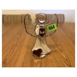 Stained Glass Angel with Hearts