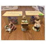 3 Easter Bunny Family Figurines