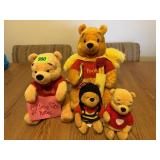 Lot of 4 Plush Pooh Bears
