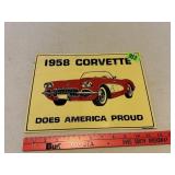 1958 Corvette Tin Sign