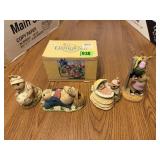 4 Easter Bunny Famiy Figurines