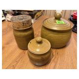 Pottery Canister Set - 3 canisters