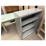 Grey Metal Bookshelf with 2 Adjustable Shelves