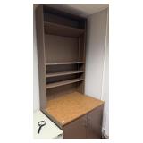 Shelving Unit with Desk & Bottum Doors/Shelves