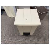 White Foot Operated Flip Top Lid Waste Bin