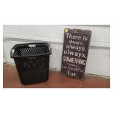 Laundry Basket & Wall Decor