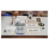 Assortment of Novelty Wall and Desk Decor