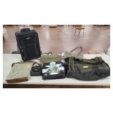 Assorted Purses, Binder, Rolling Case, Bags