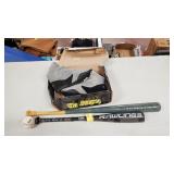 Size 11 Wrestling Shoes, Wood Bat, Metal Bat, Ball