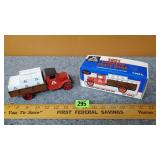 1931 Hawkeye Crate Locking Coin Bank w/Key