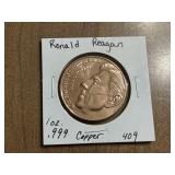Ronald Reagan 1 oz. Copper Round