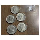 (5) 1971/1972 Kennedy Half Dollars