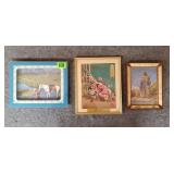 Vintage Advertising Pictures & Thermometer