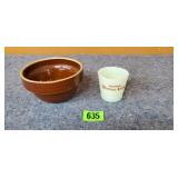 Vintage Stoneware Bowl & Souvenir Cup