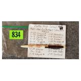 Platte High School 1965-66 Basketball Schedule Pen