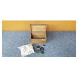 Flower Frogs, Seashells, Wooden Recipe Box