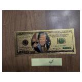 Gold Plated Donald Trump Banknote