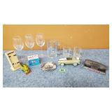 Assorted Vintage Items, A&W Mugs, Corn Coin Bank,