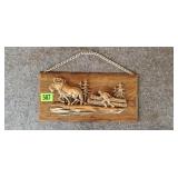 Vintage Farmer Relief  Wooden Wall Hanging
