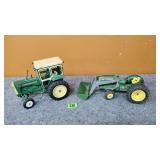 2 Vintage Green Tractors