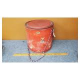 Storage Drum Decorated to Look Like Snare Drum