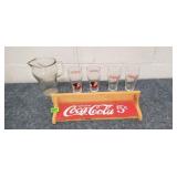 Coca-Cola Shelf, Pitcher, & Glasses