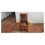 Antique Rocking Chair w/ Padded Leather
