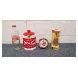 Coca-Cookie Jar, Clock, Bottles