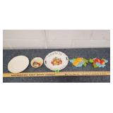 Chalkware Fruit & Vintage Plates