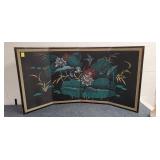 Vintage Painted Asian Folding Screen of Flowering