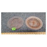 (2) Pink Depression Glass Dishes