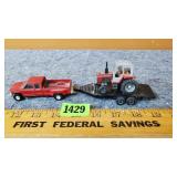 Dually Pickup & Trailer w/ Massey Ferguson Tractor