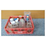 Coca-Cola Crate, Glass Jars, Shakers, Etc.