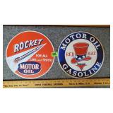 Rocket & Red Hat Motor Oil Signs (Not Old)