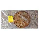 Cast Iron Gun Wall Plaque 5 inches