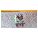 Metal Sign Rooster Home Sweet Home Hanging Sign