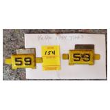 Yellow 1959 License Plate Tab