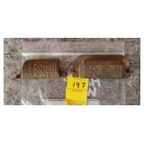 2 Iron Antique Decorative Drawer Handles