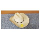 Vintage Long Oval Straw Hat Size 7 1/8