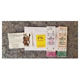 Pendleton Round Up Ticket Stubs and Coated Card