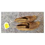 Pair of Old Leather Moccasins, 7"