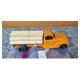 Vintage Hubley Toy Log Truck Rubber Tires