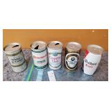 Lot of 5 vintage Steel Beer Cans