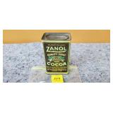 Antique Zanol Cocoa Tin, Old Metal Tin