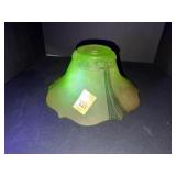 Antique Depression Vaseline Glass Light, Glows